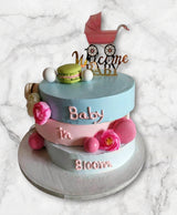 Baby in Bloom Pastel Stroller Vanilla Cake