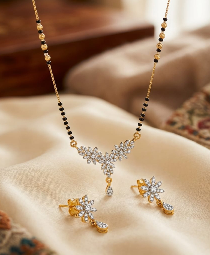 Elowen Floral Sparkle Mangalsutra Set