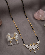 Zareen Peacock Crystal Mangalsutra Set