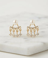 Pearl Crystal Fringe Drop Earrings
