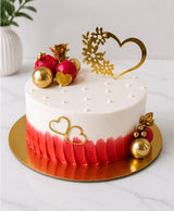 Royal Crimson & Gold Sphere Elegant Birthday Cake