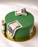 Emerald Green Edible Money Theme Birthday Cake