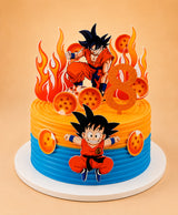 Dragon Ball Z Goku Fire & Dragon Balls Birthday Cake