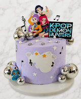 Anime Popstar & Disco Ball Lavender Birthday Cake