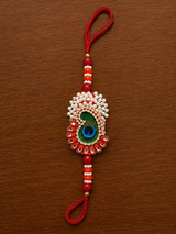 Mayur Crest Pearl Designer Rakhi