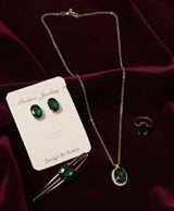 Emerald Green Oval Jewellery Set