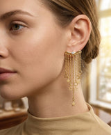 Golden Star Chain Drop Earrings