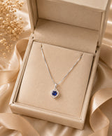 Blue Heart Stone Pendant Necklace