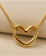 Gold-Tone Delicate Heart Pendant Necklace