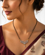 Sparkling Crystal Wing Mangalsutra