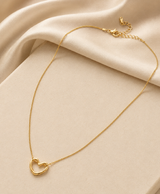 Gold-Tone Delicate Heart Pendant Necklace