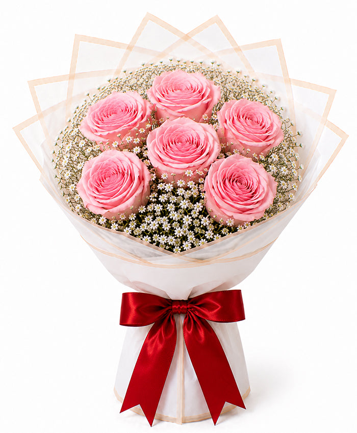 6 Pink Rose Bouquet