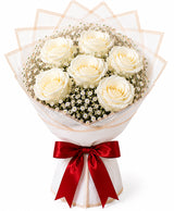 6 White Rose Bouquet