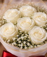 6 White Rose Bouquet