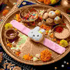 Pink Bunny Plush Slap Rakhi for Kids