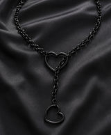 Black Heart Layered Chain Necklace for Women