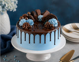 Blue Chocolate Drip Celebration Cake
