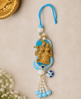 Blue Radha Krishna Designer Lumba Rakhi