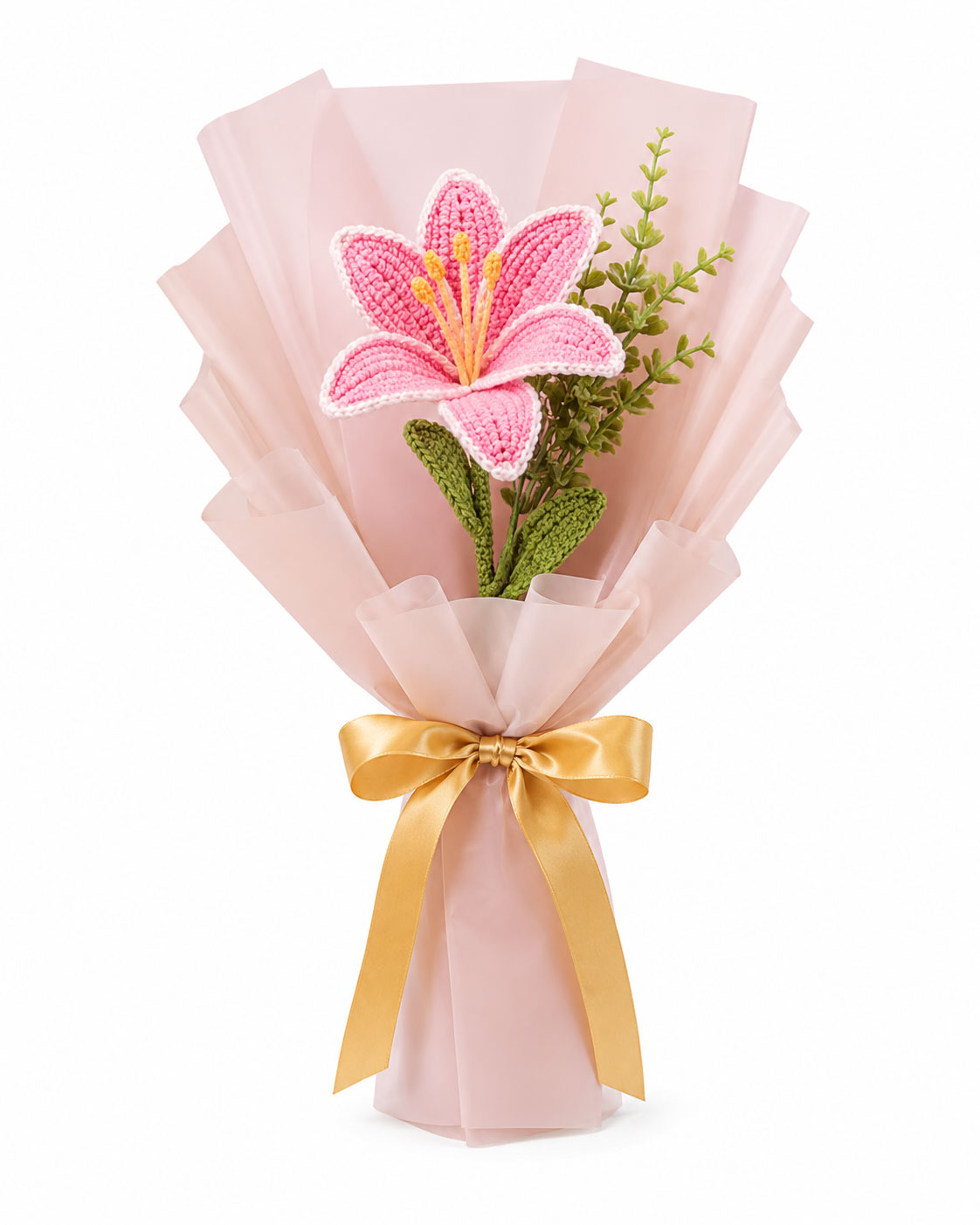 Blush Crochet Lily Charm