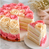Blush & Ivory Rose Designer Cake