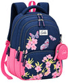 Butterfly Bloom Navy & Pink School Backpack with Mini Pouch