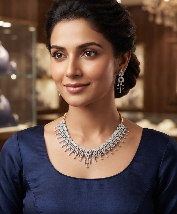 Celestia Leaf Cascade Jewellery Set