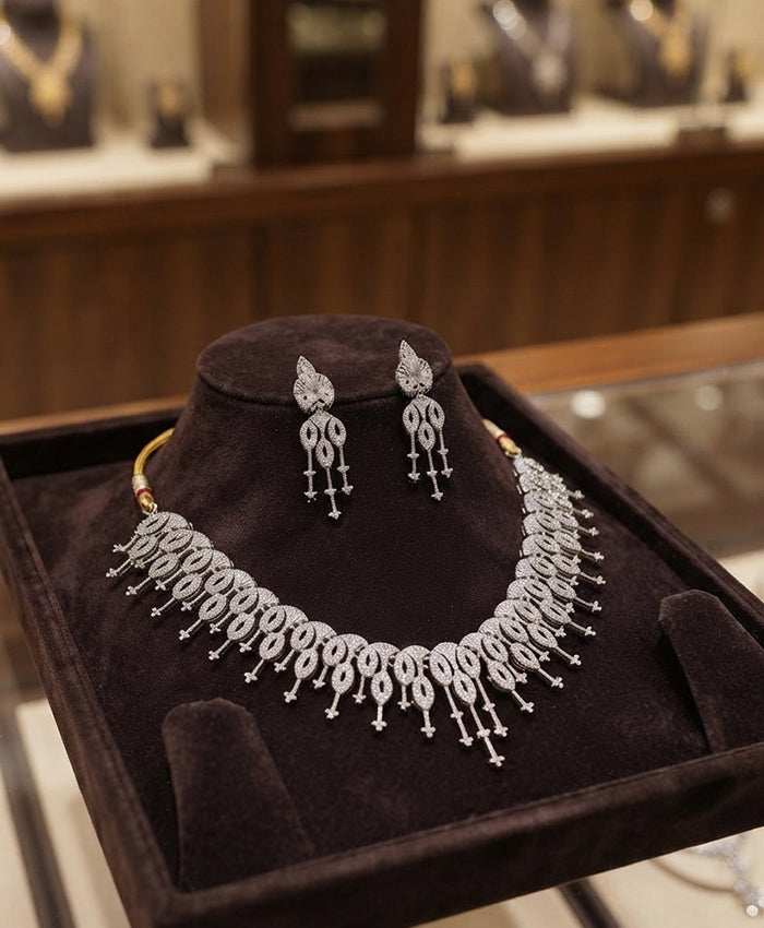 Celestia Leaf Cascade Jewellery Set