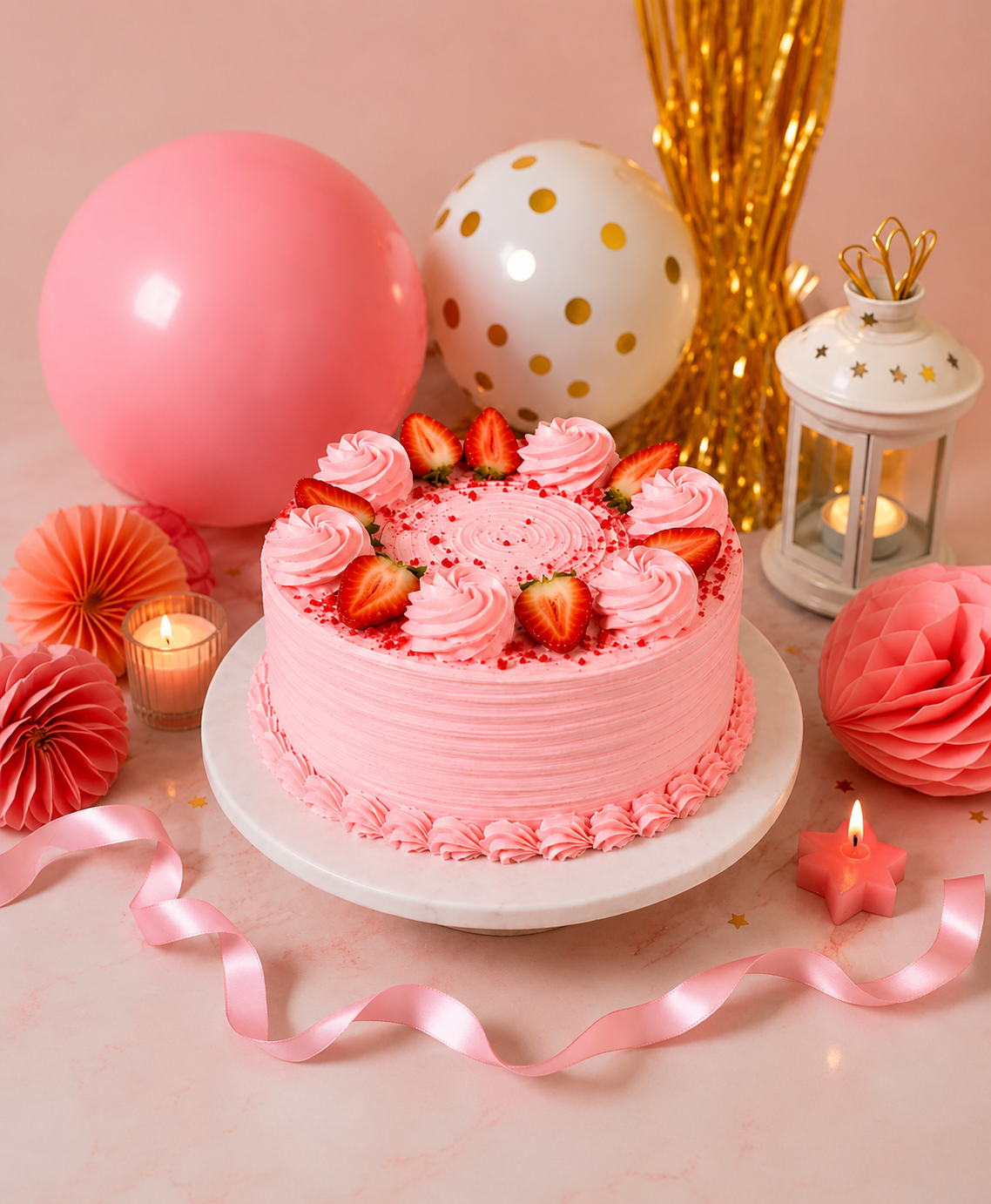 In Love Strawberry Cake Eggless