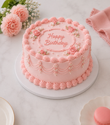 Pink Vintage Buttercream Cake