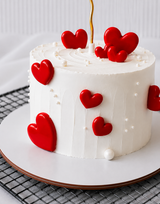 Romantic Red Heart Celebration Cake