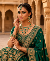 Emerald Cascade Royal Green Necklace Set