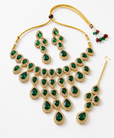 Emerald Cascade Royal Green Necklace Set