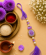 Lavender Pearl Butterfly Designer Rakhi
