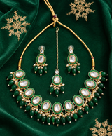 Emerald Noor Kundan Necklace Jewellery Set