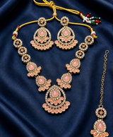 Gulnaar Blush Pink Stone Necklace Set