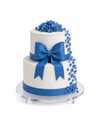Blue Bow 2 Tier Truffle Cake