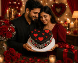 Romantic Heart Truffle Fondant Cake