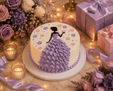 Elegant Blue Blossom Vanilla Cream Cake