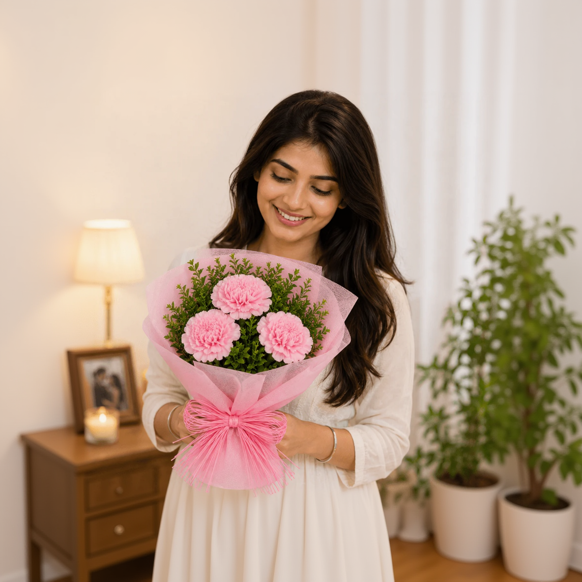 Blush Carnation Trio Bouquet