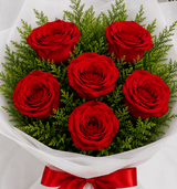 Serendipity 6 Red Roses Bunch