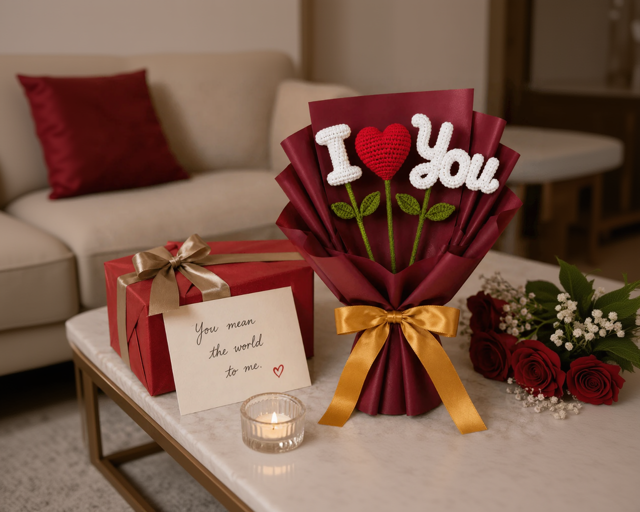 I Love You Crochet Bouquet