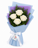 Serene White Rose Bouquet For Dad