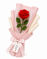 Crochet Single Rose Bouquet