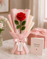 Crochet Single Rose Bouquet