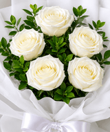 Heavenly White Roses Bunch