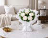 Heavenly White Roses Bunch