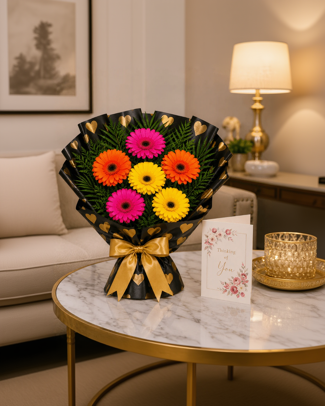 Gerberas Hearts Sleeve Flower Bouquet