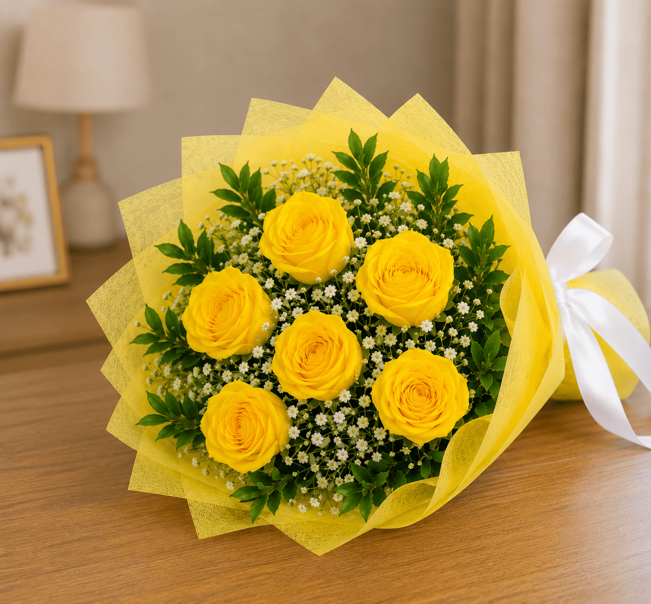 Enticing 5 Yellow Roses