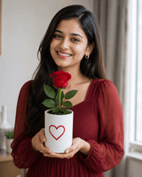 Serene Single Red Rose in Magnetic Cork