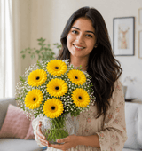 Yellow Mystique Gerbera Vase